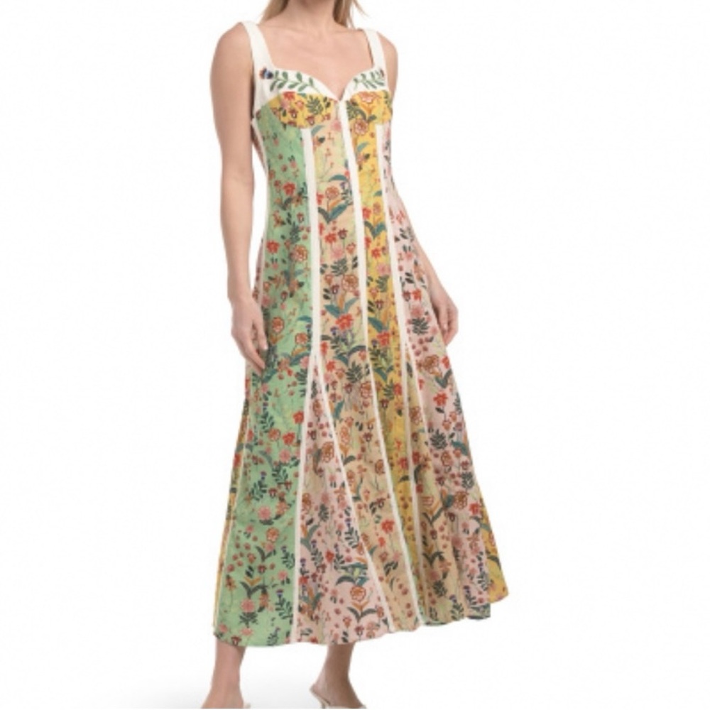 NWT Stunning Christian Lacroix Linen Patchwork Sundress